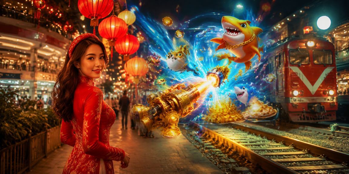 Chợ đêm Hà Nội với người chơi bắn cá và xổ số, đèn lồng và không khí sôi động