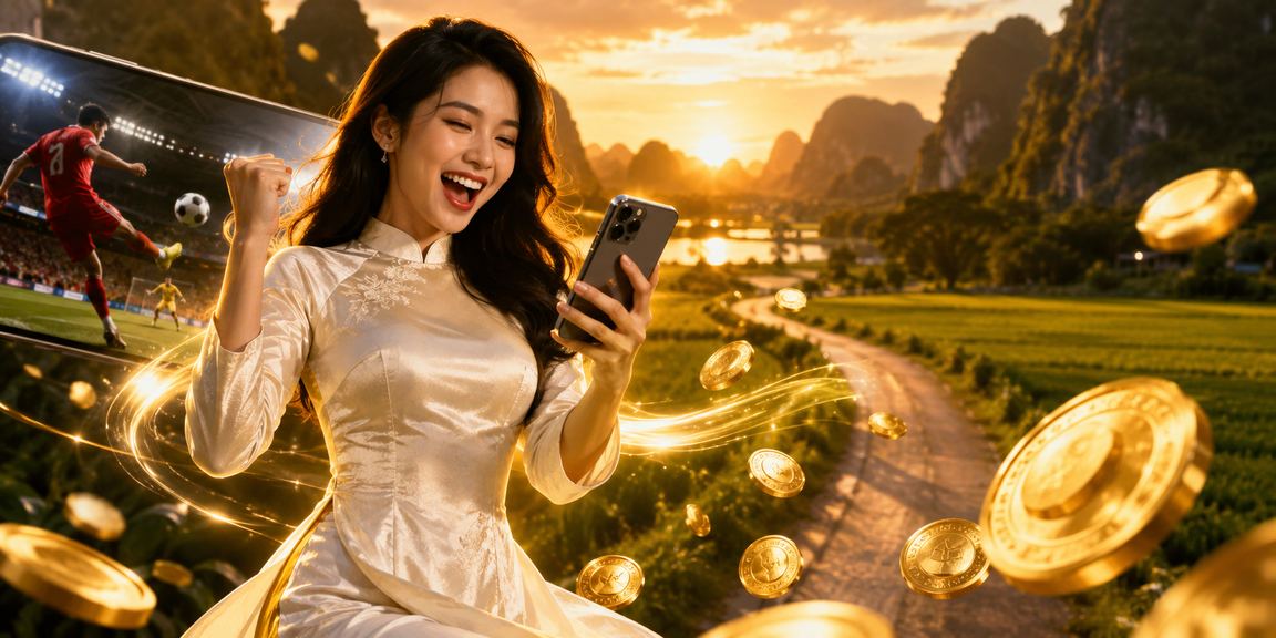 Phụ nữ Ninh Bình mặc áo dài trải nghiệm casino trên điện thoại di động